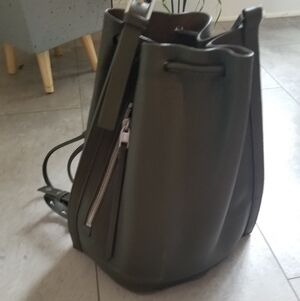 All Saints Women's Olive Green Convertible Drawstring Backpack/Purse